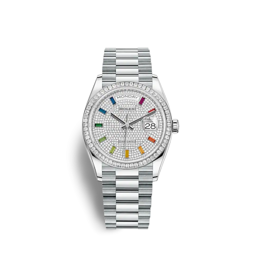 Fake Rolex Day-Date 128396TBR 36mm Diamond-paved