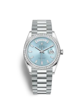 Replica Rolex Day-Date 128396TBR 36mm Ice blue set with diamonds