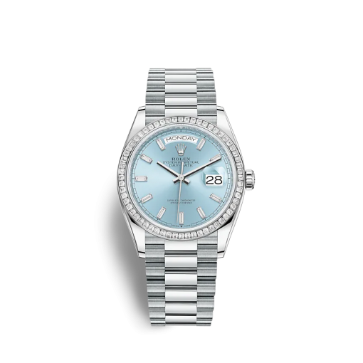 Fake Rolex Day-Date 128396TBR 36mm Ice blue set with diamonds