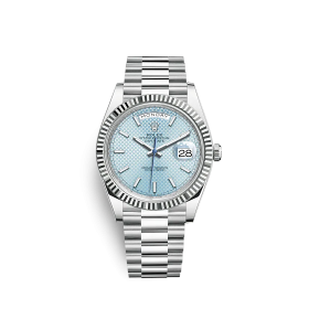 Fake Rolex Day-Date 228236 40mm Ice blue, diagonal motif