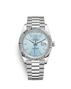 Replica Rolex Day-Date 228236 40mm Ice blue, diagonal motif