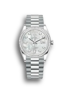 Replica Rolex Day-Date 128396TBR 36mm White mother-of-pearl