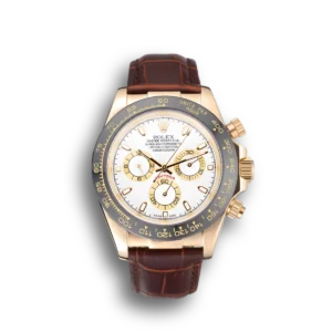 Super Clone Rolex Cosmograph Daytona Gold Case White Dial Brown Leather Bracelet  622633