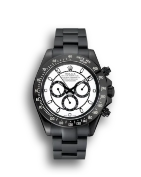 Replica Rolex Cosmograph Daytona White And Black Dial Black Stainless Steel Case And Bracelet 1454249
