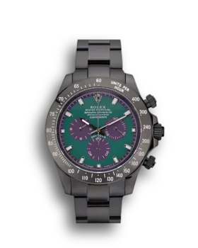 Replica Rolex Daytona Black Ion Plated Tachymeter Black Stainless Steel Strap Green Dial 80246
