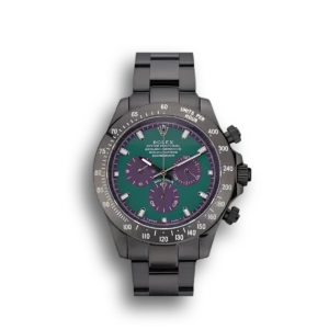 Super Clone Rolex Daytona Black Ion Plated Tachymeter Black Stainless Steel Strap Green Dial 80246