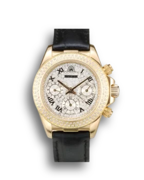 Replica Rolex Daytona Lady Gold Case Crystal Studded Bezel Crystal Studded Dial 98238