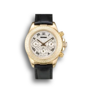 Super Clone Rolex Daytona Lady Gold Case Crystal Studded Bezel Crystal Studded Dial 98238