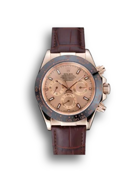 Replica Rolex Cosmograph Daytona Brown Dial Rose Gold Case Brown Leather Bracelet 1454243