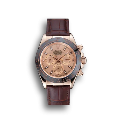 Rolex Cosmograph Daytona Brown Dial Rose Gold Case Brown Leather Bracelet 1454243