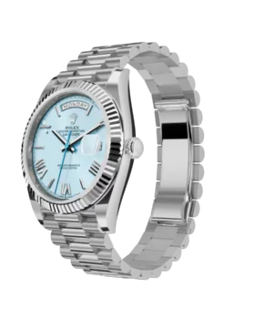 Alternative view of Super Clone Rolex Day-Date M228236-0012 Blue Platinum 40mm