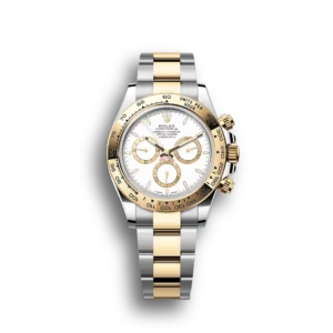 Super Clone Rolex Daytona Cosmograph: Oyster, 40 mm, Yellow gold, White dial, m126503-0001