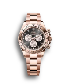 Replica Rolex Daytona Cosmograph: Oyster, 40 mm, Everose gold, Bright black and Sundust dial, m126505-0001