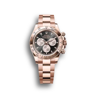 Super Clone Rolex Daytona Cosmograph: Oyster, 40 mm, Everose gold, Bright black and Sundust dial, m126505-0001