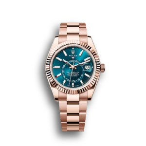 Rolex Sky-Dweller: 42 mm, Everose gold with a blue-green dial and an Oyster bracelet, m336935-0001