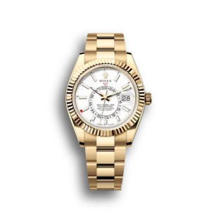 Rolex Sky-Dweller: 42 mm, Yellow gold with an intense white dial and an Oyster bracelet, m336938-0003