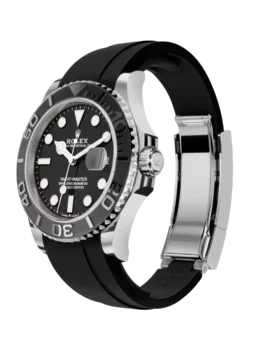 Fake Rolex Yacht-Master Black Dial Oysterflex Bracelet