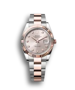 Rolex Datejust: 41 mm, Oystersteel and Everose gold, sundust diamond-set dial, Oyster bracelet, m126331-0007
