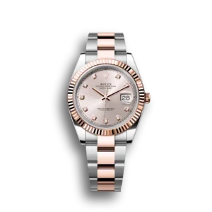 Super Clone Rolex Datejust: 41 mm, Oystersteel and Everose gold, sundust diamond-set dial, Oyster bracelet, m126331-0007