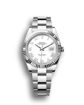 Replica Rolex Datejust: 41 mm, Oystersteel and white gold, white dial, Oyster bracelet, m126334-0023