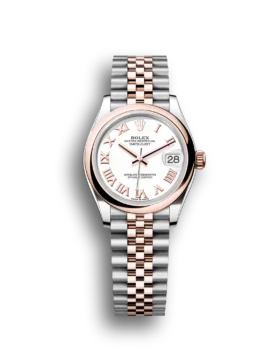 Replica Rolex Datejust: 31 mm, Oystersteel and Everose gold, white dial, Jubilee bracelet, m278241-0002