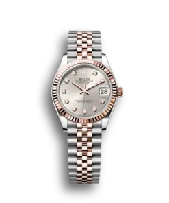 Rolex Datejust: 31 mm, Oystersteel and Everose gold, silver, diamond-set dial, Jubilee bracelet, m278271-0016
