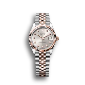 Super Clone Rolex Datejust: 31 mm, Oystersteel and Everose gold, silver, diamond-set dial, Jubilee bracelet, m278271-0016