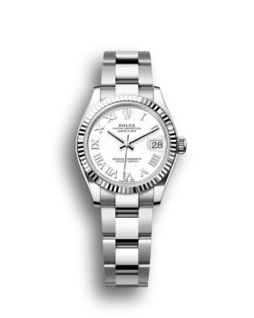 Replica Rolex Datejust: 31 mm, Oystersteel and white gold, white dial, Oyster bracelet, m278274-0009