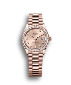 Rolex Datejust: 31 mm, Everose gold, rosé colour, diamond-set dial, President bracelet, m278285rbr-0025
