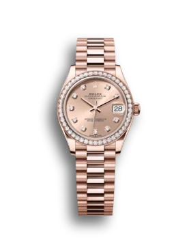 Replica Rolex Datejust: 31 mm, Everose gold, rosé colour, diamond-set dial, President bracelet, m278285rbr-0025