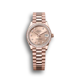 Super Clone Rolex Datejust: 31 mm, Everose gold, rosé colour, diamond-set dial, President bracelet, m278285rbr-0025