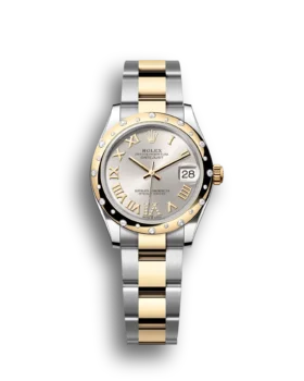 Replica Rolex Datejust: 31 mm, Oystersteel and yellow gold, silver, diamond-set, m278343rbr-0003