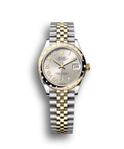 Rolex Datejust: 31 mm, Oystersteel and yellow gold, silver, diamond-set dial, Jubilee bracelet, m278343rbr-0004