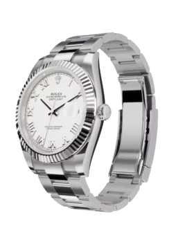 Fake Rolex Datejust: 41 mm, Oystersteel and white gold, white dial, Oyster bracelet, m126334-0023