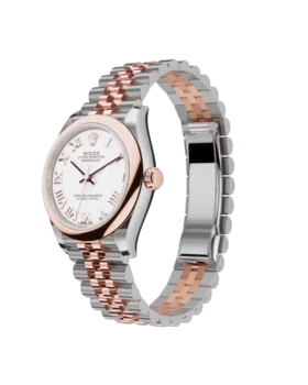 Fake Rolex Datejust: 31 mm, Oystersteel and Everose gold, white dial, Jubilee bracelet, m278241-0002