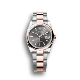Super Clone Rolex Datejust: 36 mm, Oystersteel and Everose gold, slate dial, Oyster bracelet, m126201-0014