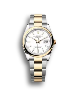 Rolex Datejust: 36 mm, Oystersteel and yellow gold, white dial, Oyster bracelet, m126203-0020