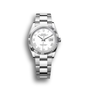 Super Clone Rolex Datejust: 36 mm, Oystersteel and white gold, white dial, Oyster bracelet, m126234-0026
