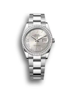 Rolex Datejust: 31 mm, Oystersteel and white gold, silver, diamond-set dial, Oyster bracelet, m126284rbr-0022