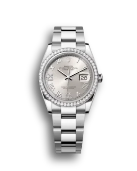 Replica Rolex Datejust: 31 mm, Oystersteel and white gold, silver, diamond-set dial, Oyster bracelet, m126284rbr-0022