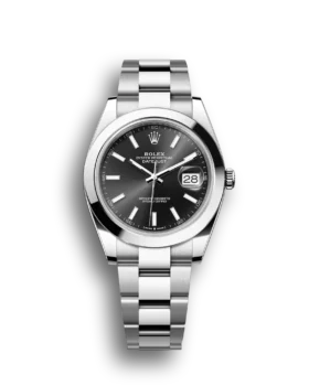 Replica Rolex Datejust: 41 mm, Oystersteel, bright black dial, Oyster bracelet, m126300-0011