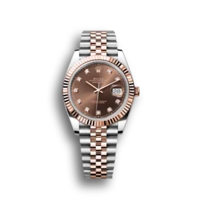 Super Clone Rolex Datejust: 41 mm, Oystersteel and Everose gold, chocolate, diamond-set dial, Jubilee bracelet, m126331-0004