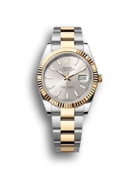 Replica Rolex Datejust: 41 mm, Oystersteel and yellow gold, silver dial, Oyster bracelet, m126333-0001