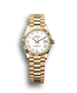 Rolex Datejust: 31 mm, Yellow gold, white dial, President bracelet, m278278-0020