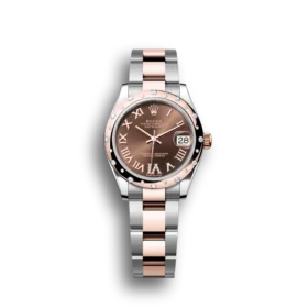 Super Clone Rolex Datejust: 31 mm, Oystersteel and Everose gold, chocolate, diamond-set dial, Oyster bracelet, m278341rbr-0003
