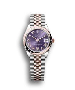 Rolex Datejust: 31 mm, Oystersteel and Everose gold, aubergine, diamond-set dial, Jubilee bracelet, m278341rbr-0020