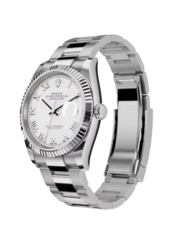 Fake Rolex Datejust: 36 mm, Oystersteel and white gold, white dial, Oyster bracelet, m126234-0026