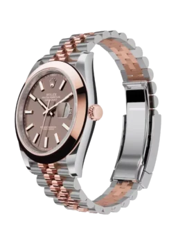 Fake Rolex Datejust: 41 mm, Oystersteel and Everose gold, chocolate dial, Jubilee bracelet, m126301-0002