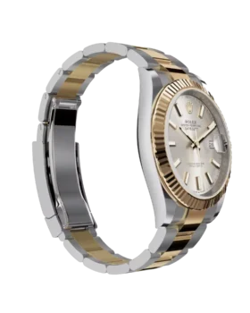 Fake Rolex Datejust: 41 mm, Oystersteel and yellow gold, silver dial, Oyster bracelet, m126333-0001