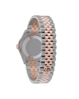 Fake Rolex Datejust: 31 mm, Oystersteel and Everose gold, aubergine, diamond-set dial, Jubilee bracelet, m278341rbr-0020